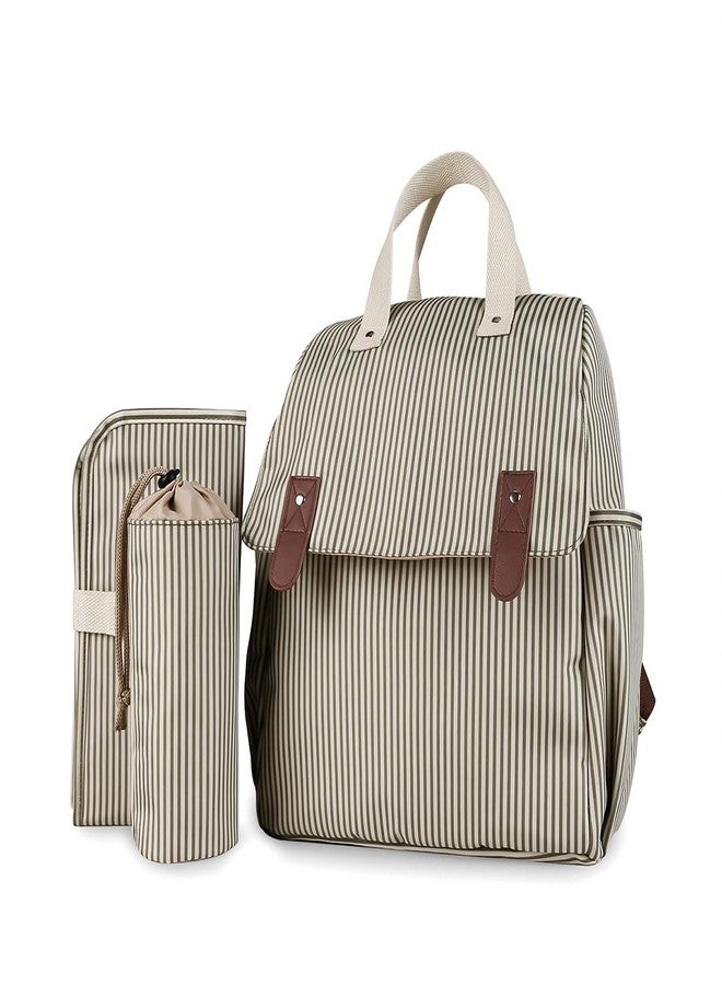 SONARIN Versatile Diaper Bag Backpack Shoulder Tote Bag Nappy Changing Bag Mummy Bag with Changing Pad & Insulated Bottle Bag(Khaki) - Image 1